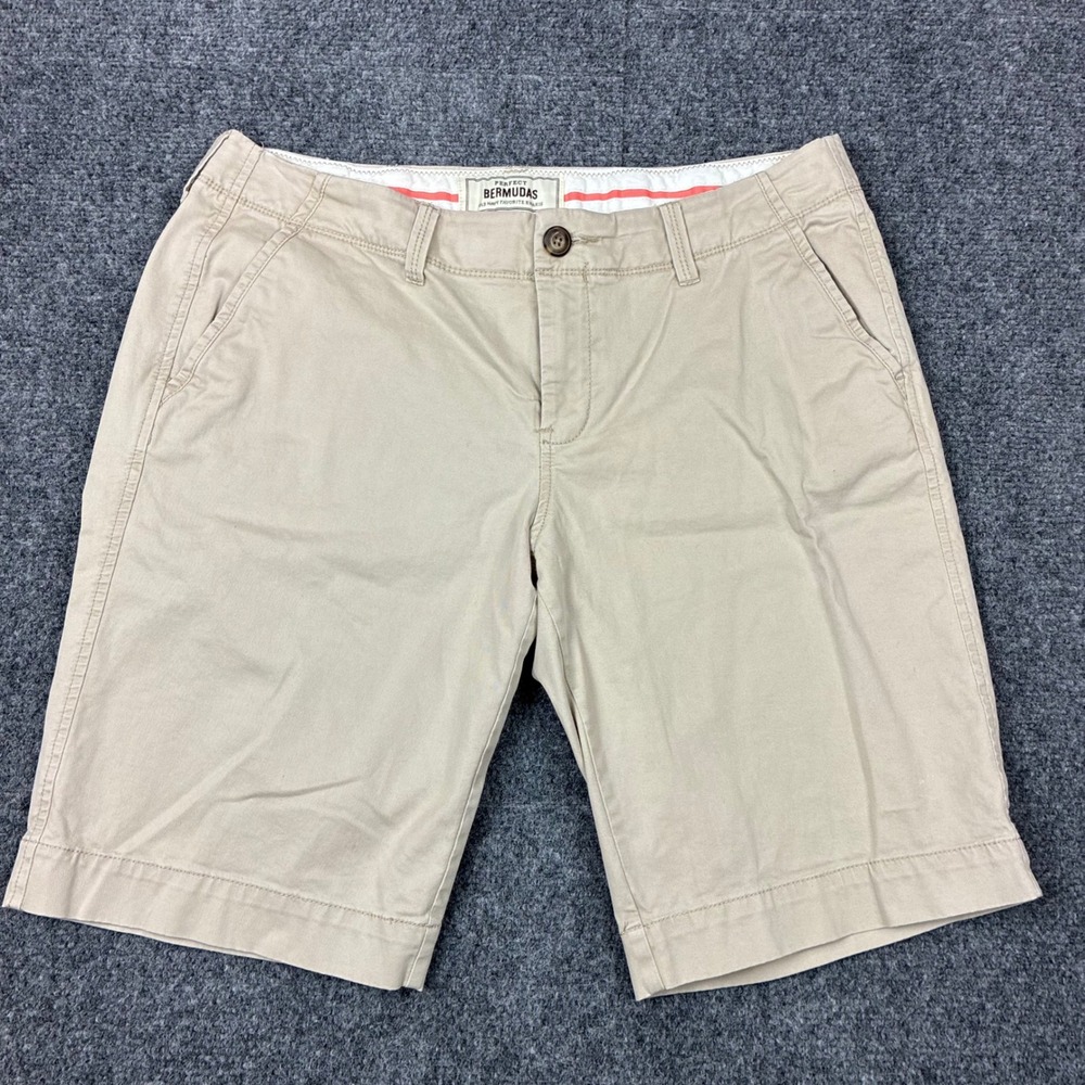 Old Navy Perfect Bermudas Khaki Shorts Tan Womens Size 8 W32 Cotton Stretch